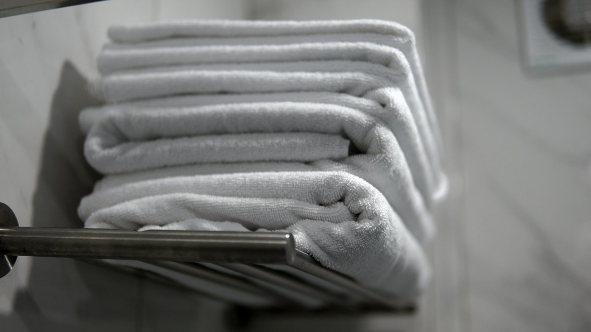 Stack of folded white towels